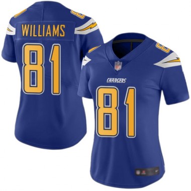 Los Angeles Chargers NFL Football Mike Williams Electric Blue Jersey Women Limited #81 Rush Vapor Untouchable